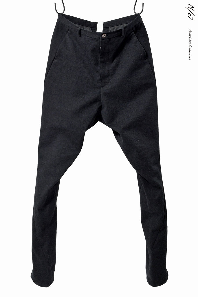 N/07 jodhpur "intellectualia" [cotton/wool doddy tweed | curve length pant] (BLACK)