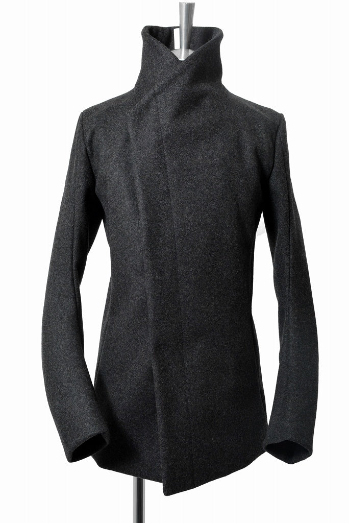 N/07 wrapcoat "asesino" [premium woolyarn cashmere | anatomy patterned] (GREY)