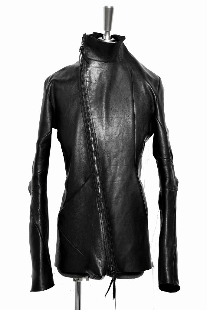Load image into Gallery viewer, LEON EMANUEL BLANCK DISTORTION LEATHER JACKET / GUIDI HORSE (BLACK)