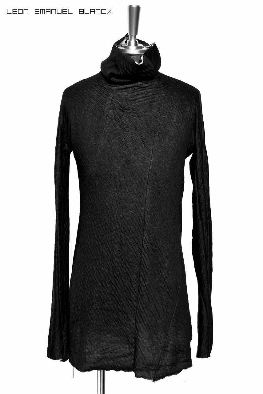 Load image into Gallery viewer, LEON EMANUEL BLANCK DISTORTION TURTLE NECK SWEATER / DOUBLE JERSEY (BLACK)
