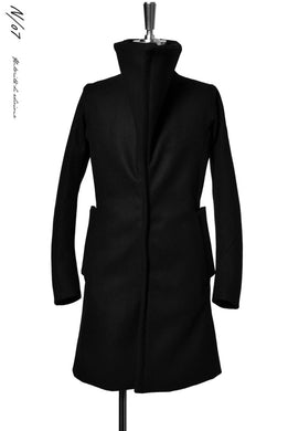 N/07 ANATOMY HIGHNECK COAT / PREMIUM WOOLYARN CASHMERE (BLACK)