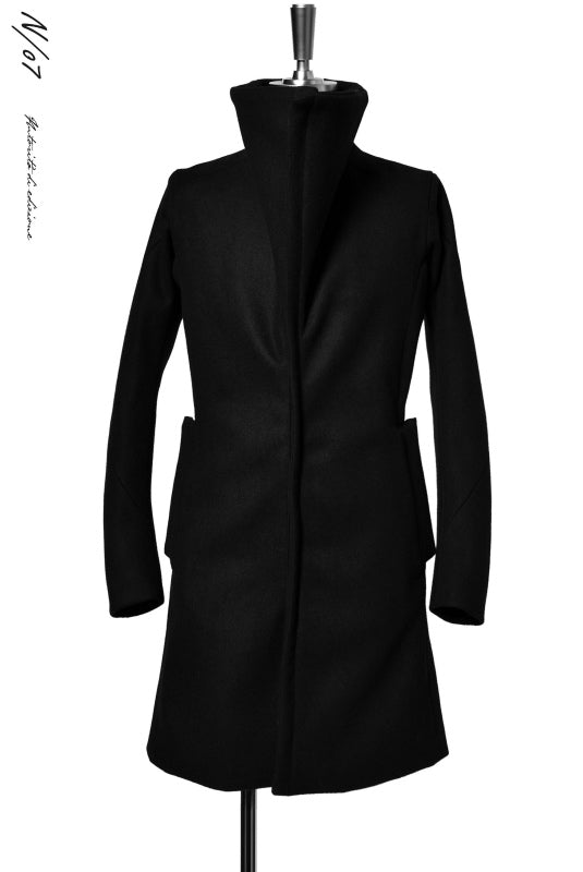 画像をギャラリービューアに読み込む, N/07 ANATOMY HIGHNECK COAT / PREMIUM WOOLYARN CASHMERE (BLACK)