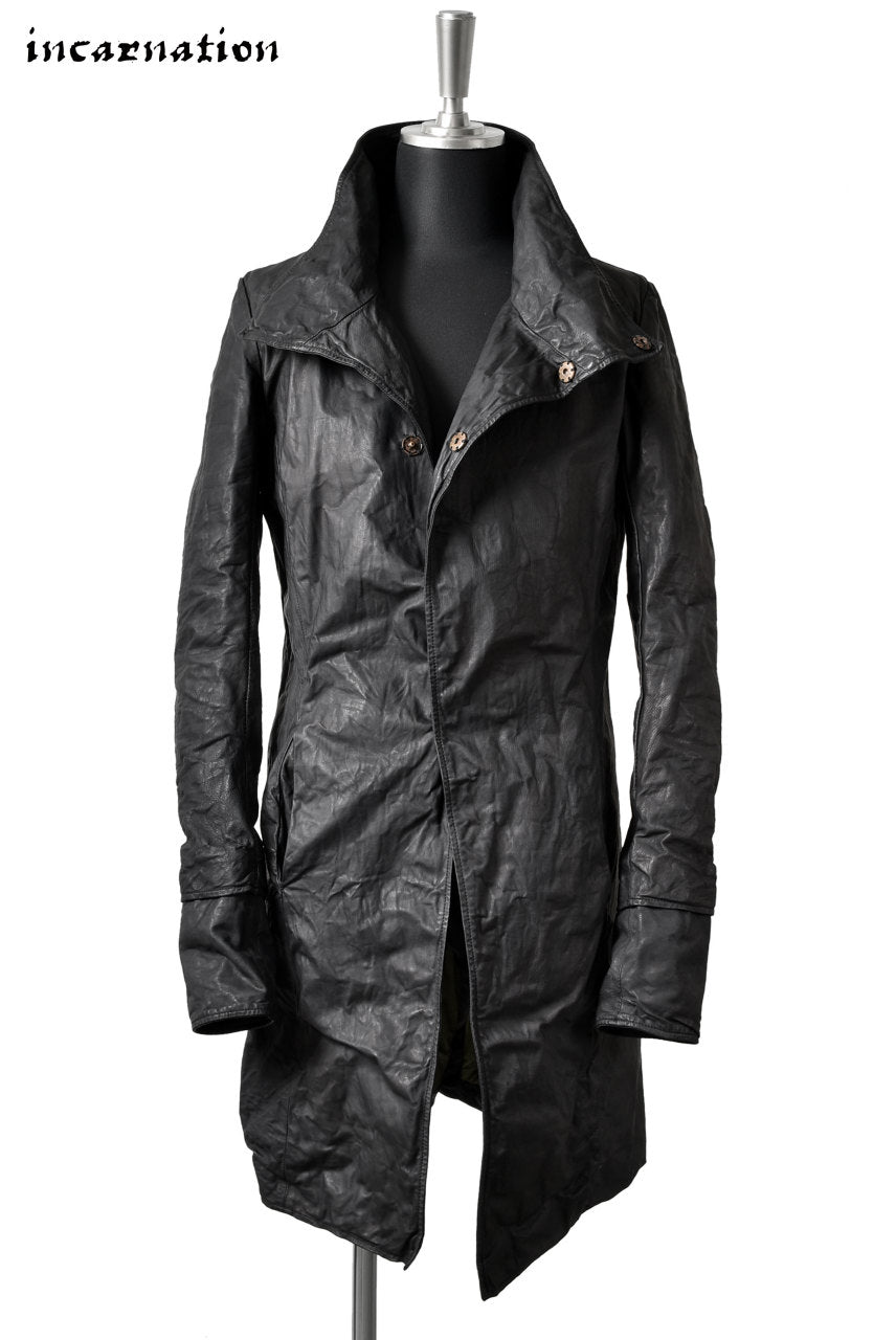 incarnation SNAP BUTTON COAT CALF LEATHER LINED