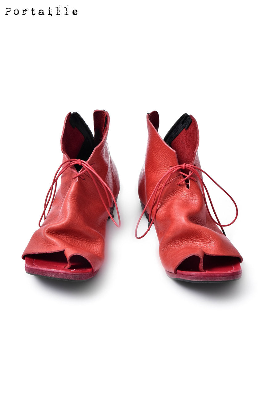 Portaille exclusive Back Zip Boot-Sandal / Oil Vacchetta (RED)
