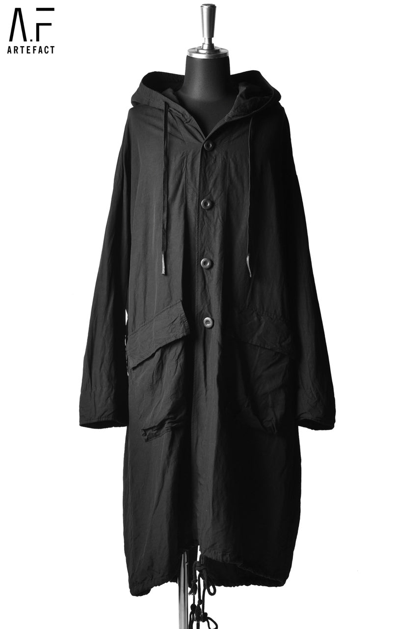 Load image into Gallery viewer, A.F ARTEFACT BIG HOODED LONG COAT (BLACK)