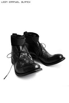 Load image into Gallery viewer, LEON EMANUEL BLANCK DISTORTION LACED MID BOOTS / GUIDI HORSE OILED (BLACK)