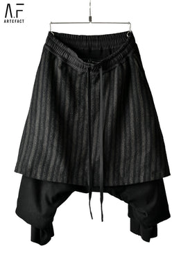 A.F ARTEFACT exclusive LAYER SARROUEL CROPPED PANTS / VINTAGE WOOL STRIPE