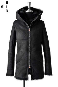 画像をギャラリービューアに読み込む, ierib exclusive hooded half coat / Toscana Baby Sheep Shearling (BLACK)