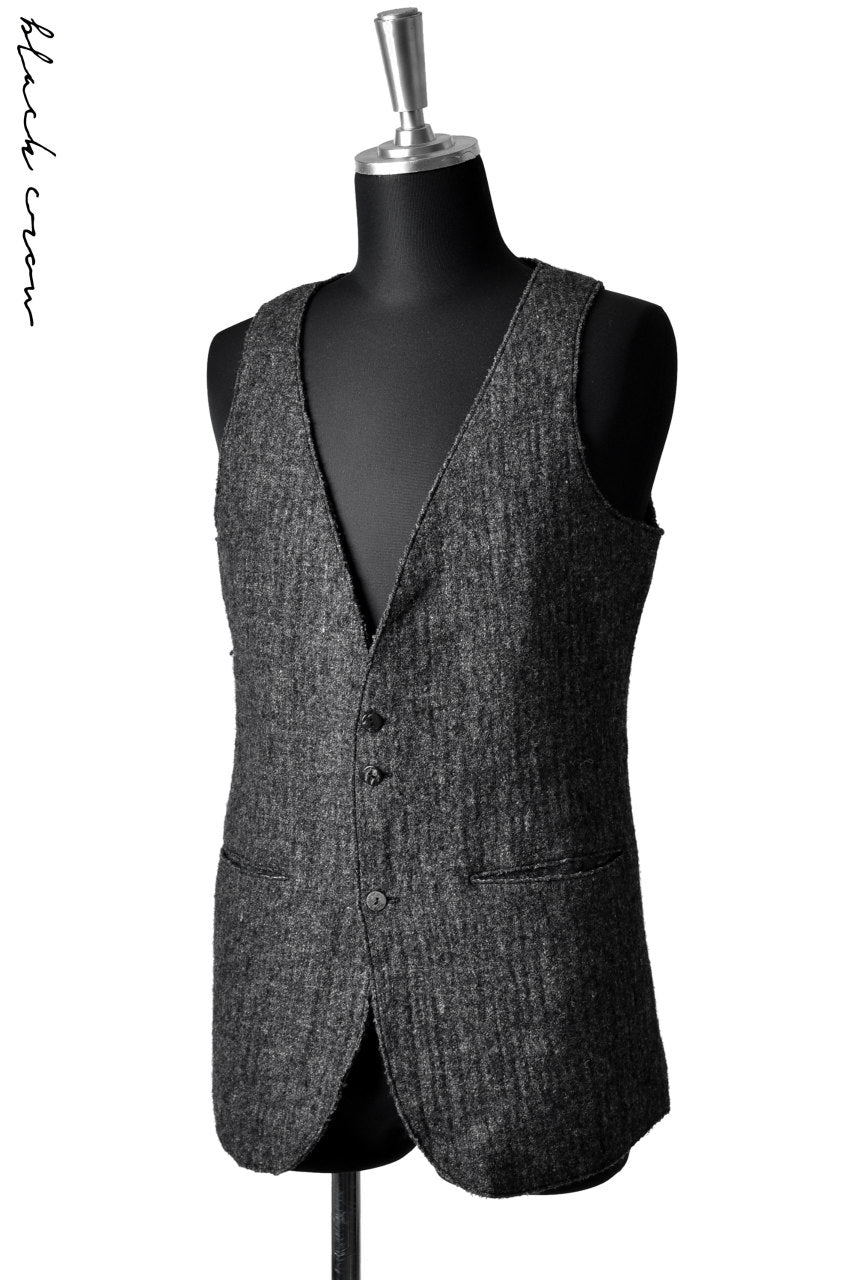 Load image into Gallery viewer, blackcrow tailor vest (wool linen fulling) (GREY)