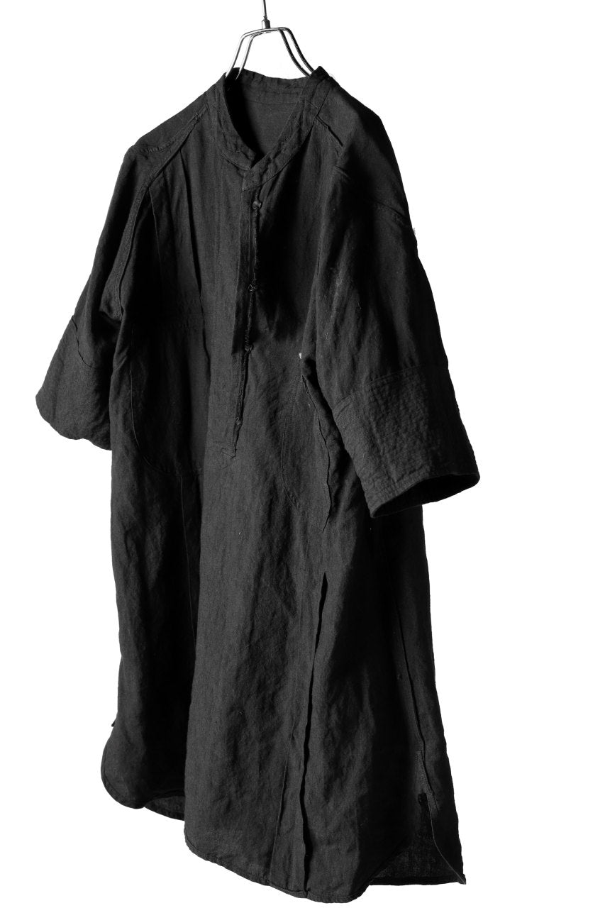 Load image into Gallery viewer, daska exclusive (tirel) cock shirt / sun-dried linen (BLACK)