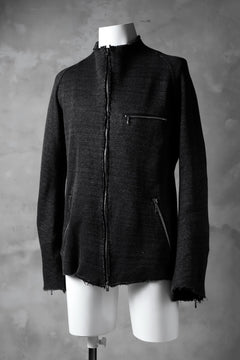 Load image into Gallery viewer, blackcrow raglan zip blouson / cotton&amp;hemp double faces (charcoal)