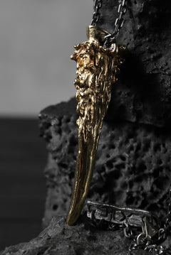 画像をギャラリービューアに読み込む, GASPARD HEX Small Horn gold plated bronze / 70cm chain