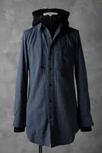 Load image into Gallery viewer, N/07 exclusive Combined Shirt-Jacket [ Stripe Denim×Fleecy Cotton ] (INDIGO STRIPE x BLACK)