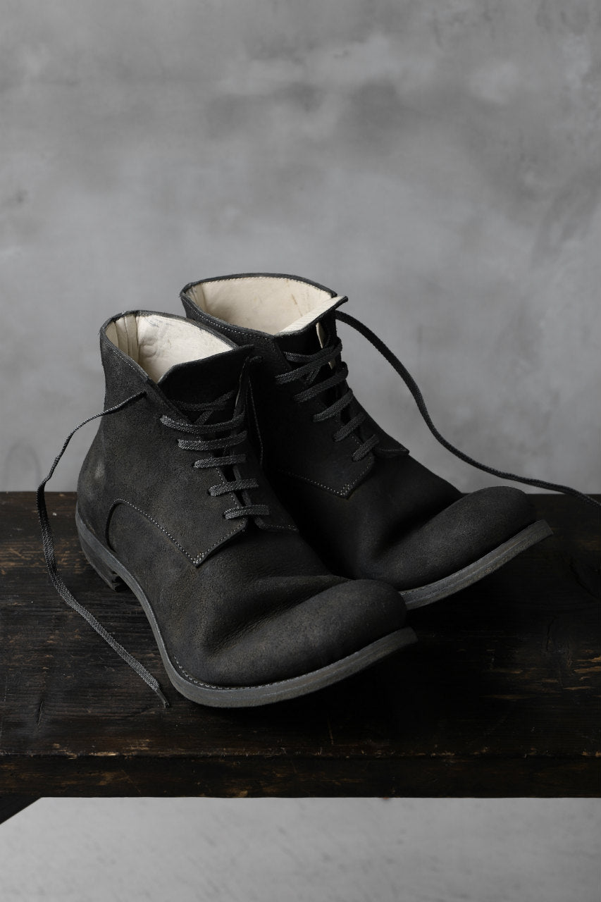 prtl "one make" Lace Up Boots (JAPAN Cow Reversed Leather / Hand Dyed BLACK)