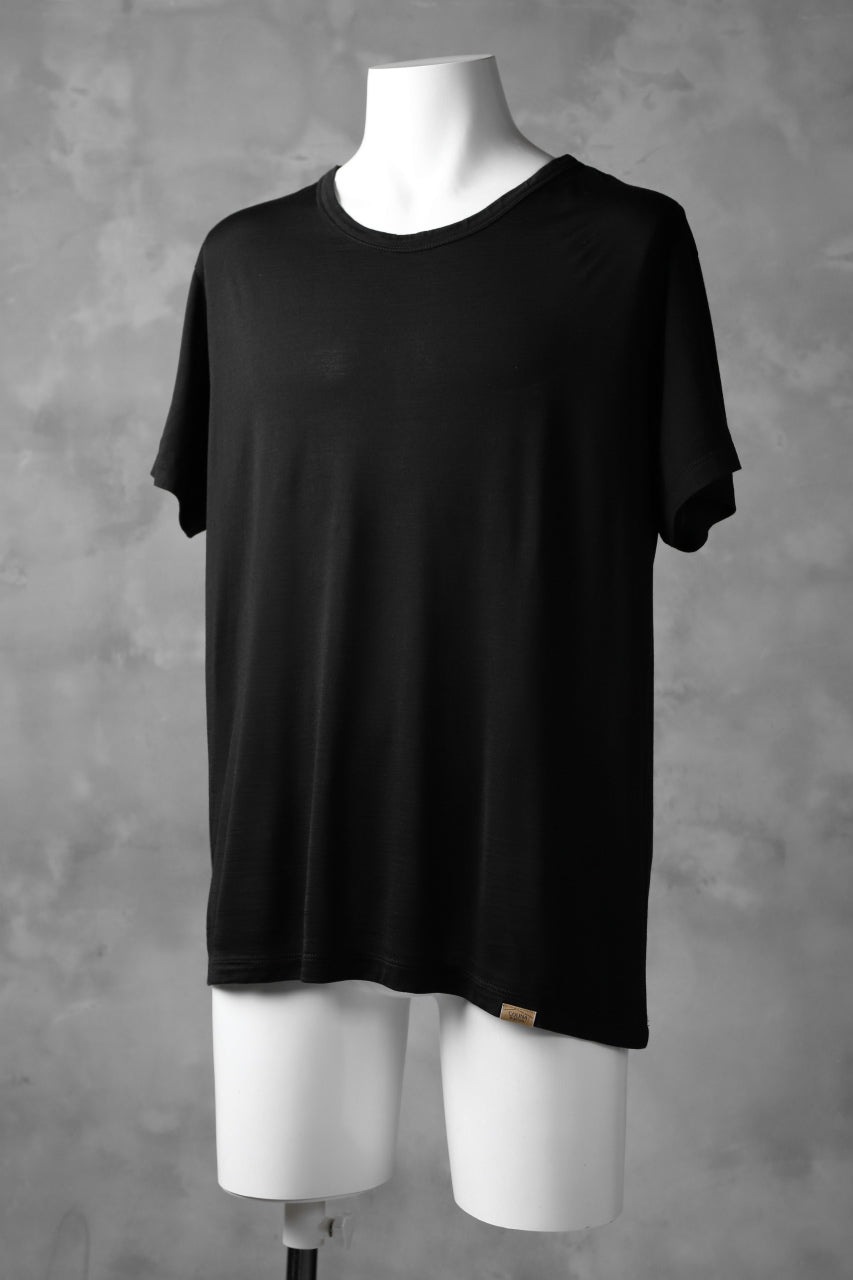 COLINA WASHABLE SILK TEE （BLACK)