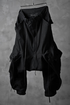 Load image into Gallery viewer, A.F ARTEFACT MILITARY SAROUEL WIDE PANTS / ZIP DOUBLE STRUCTURE (BLACK)
