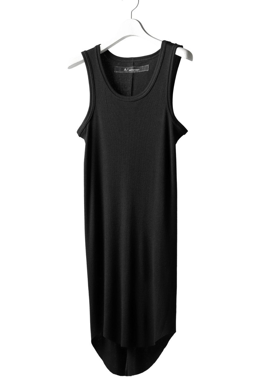 A.F ARTEFACT LONG TANK TOP / COTTON RIB (BLACK)