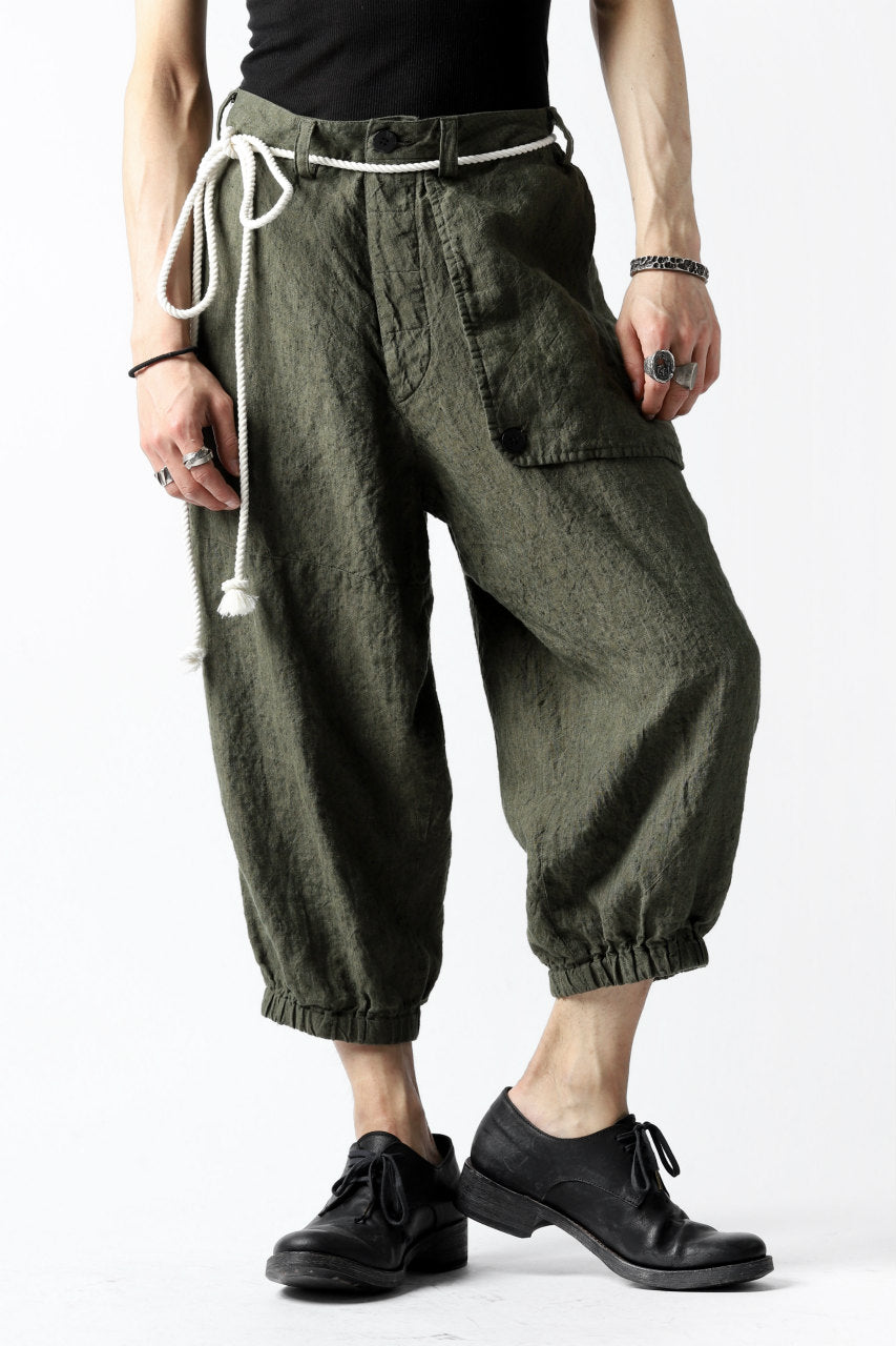 _vital exclusive covered pocket cropped pants / organic linen (苔/KHAKI)