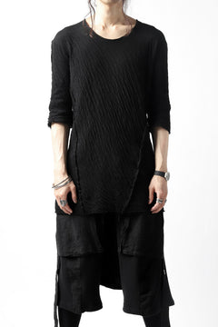 画像をギャラリービューアに読み込む, A.F ARTEFACT OUT SEAM H/S T-SHIRT / DOUBLEFACE JERSEY (BLACK x BLACK)