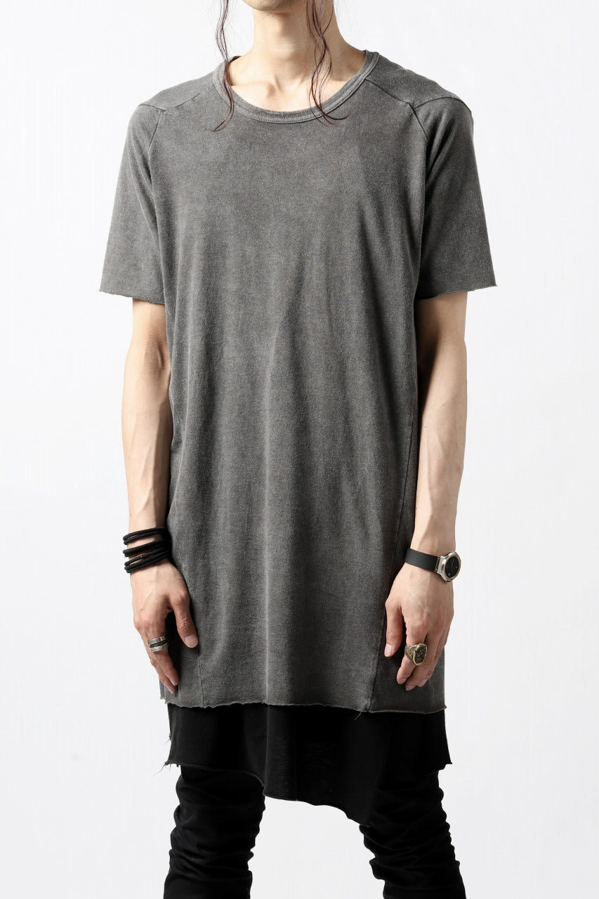 A.F ARTEFACT MULTI PANELED T-SHIRT / DYED COTTON JERSEY (GREY)