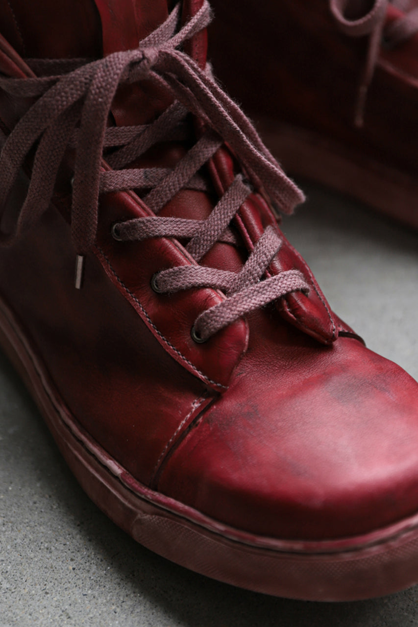 Load image into Gallery viewer, [Reserved Items] Portaille exclusive LEX-DIVO #705C HAND-DYEING SNEAKERS LOW (RED) ※