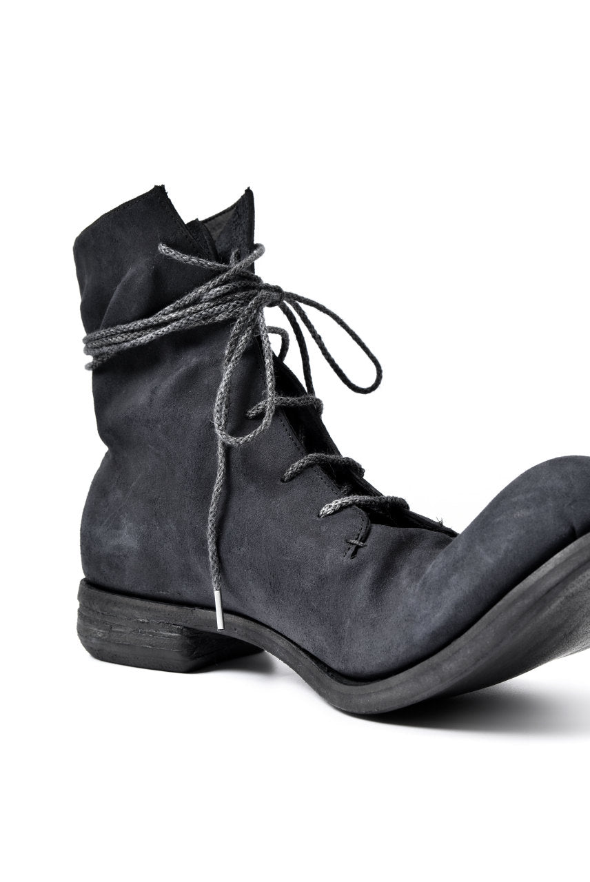 A DICIANNOVEVENTITRE A1923 LACE UP BOOTS 045 / KANGAROO REVERSED (NERO / BLUE BLACK)