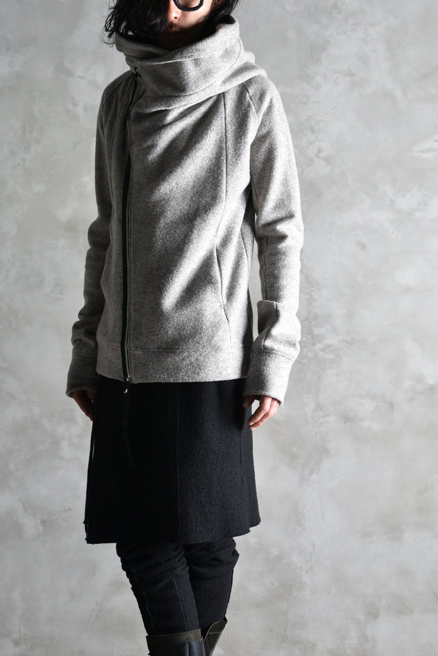 N/07 Wrap Hooded Jacket / Woolring Fleece (MELANGE GREY)