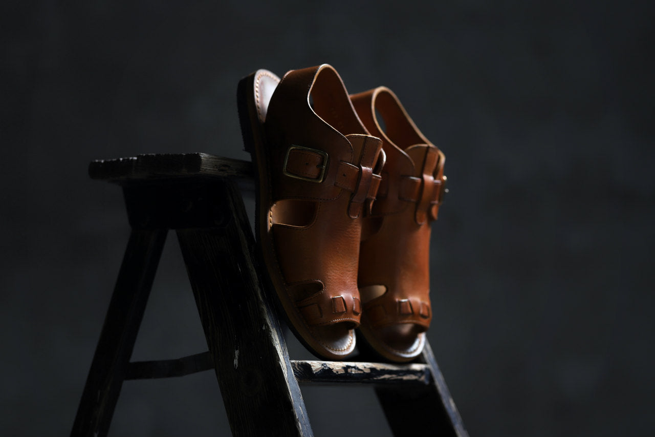 sus-sous sandal shoes / italy oiled cow leather *hand dyed (NATURAL)
