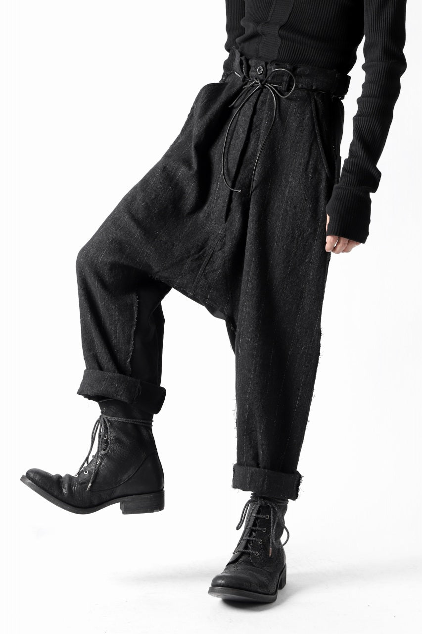 Load image into Gallery viewer, RUNDHOLZ STRIPE SARROUEL TROUSERS / switching fablic (ANTHRACITE)