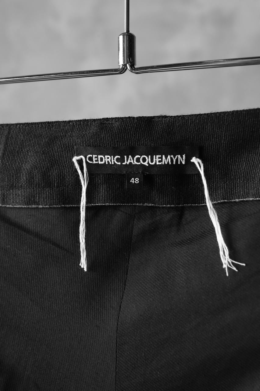 CEDRIC JACQUEMYN  PLEATED RIBBED DECOUP PANTS / VIRGIN WOOL (BLACK)