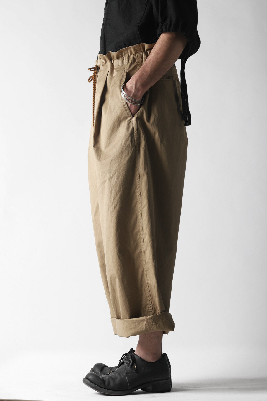 画像をギャラリービューアに読み込む, KAZUYUKI KUMAGAI High Waist Easy Wide Trousers / High Density Satin (CAMEL)