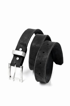 画像をギャラリービューアに読み込む, ISAMU KATAYAMA BACKLASH PIN-BELT 35mm / DOUBLE-SHOULDER OBJECT DYED (BLACK)