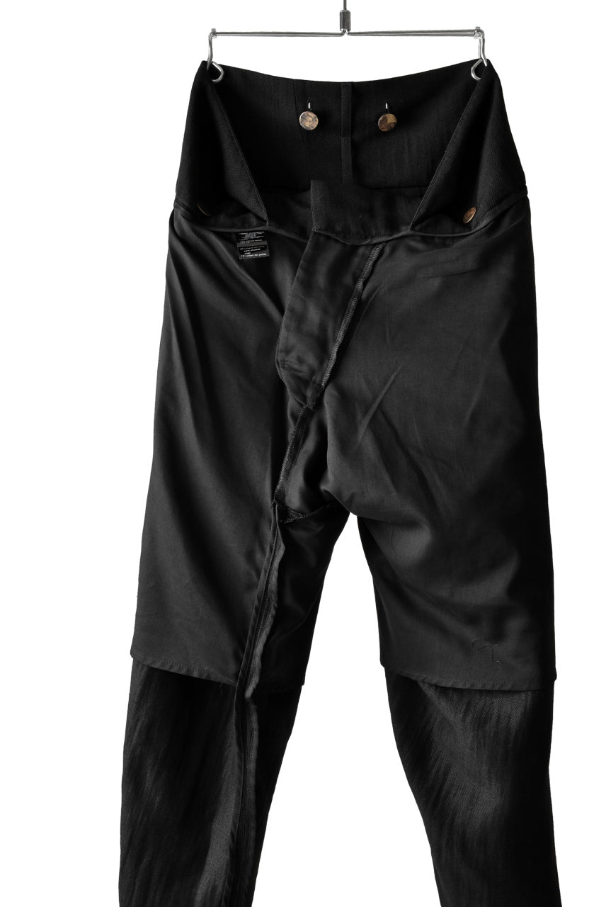 CEDRIC JACQUEMYN TWISTED PLEAT PANTS WITH SUSPENDERS (BLACK)