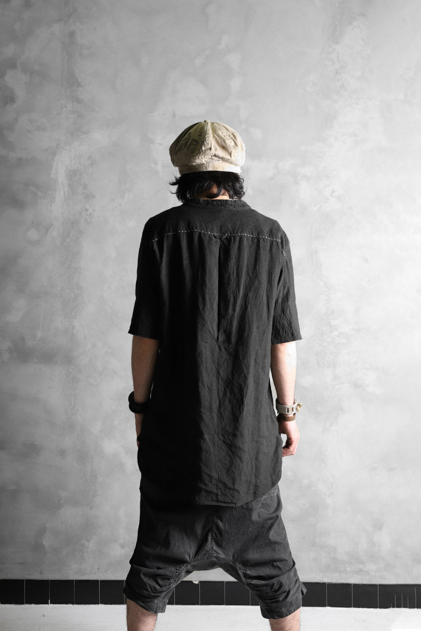 daska exclusive (tirel) cock shirt / sun-dried linen (BLACK)