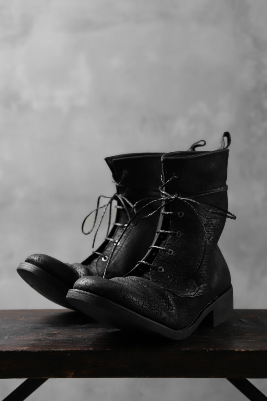 ierib LOGGER lace up boots / horse butt leather (BLACK)
