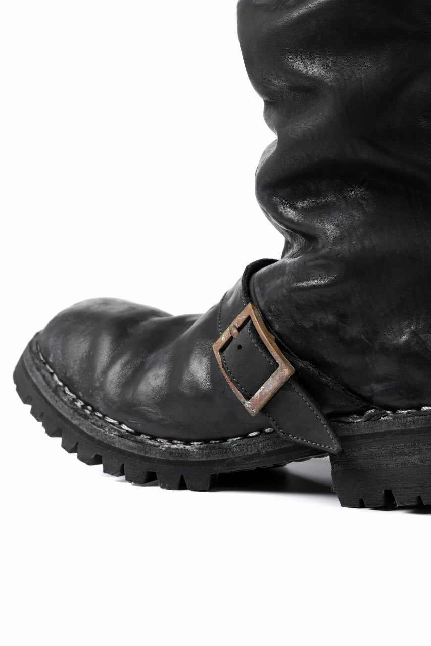 incarnation x LOOM exclusive HORSE LEATHER ENGINEER SIDE ZIP BOOTS / VIBRAM GOODYEAR WELTED (BLACK)