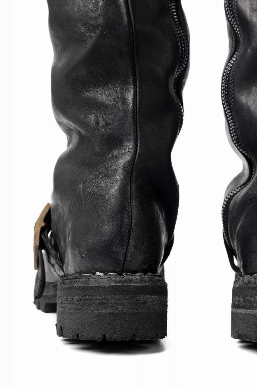 incarnation x LOOM exclusive HORSE LEATHER ENGINEER SIDE ZIP BOOTS-5th / VIBRAM GOODYEAR WELTED (BLACK)