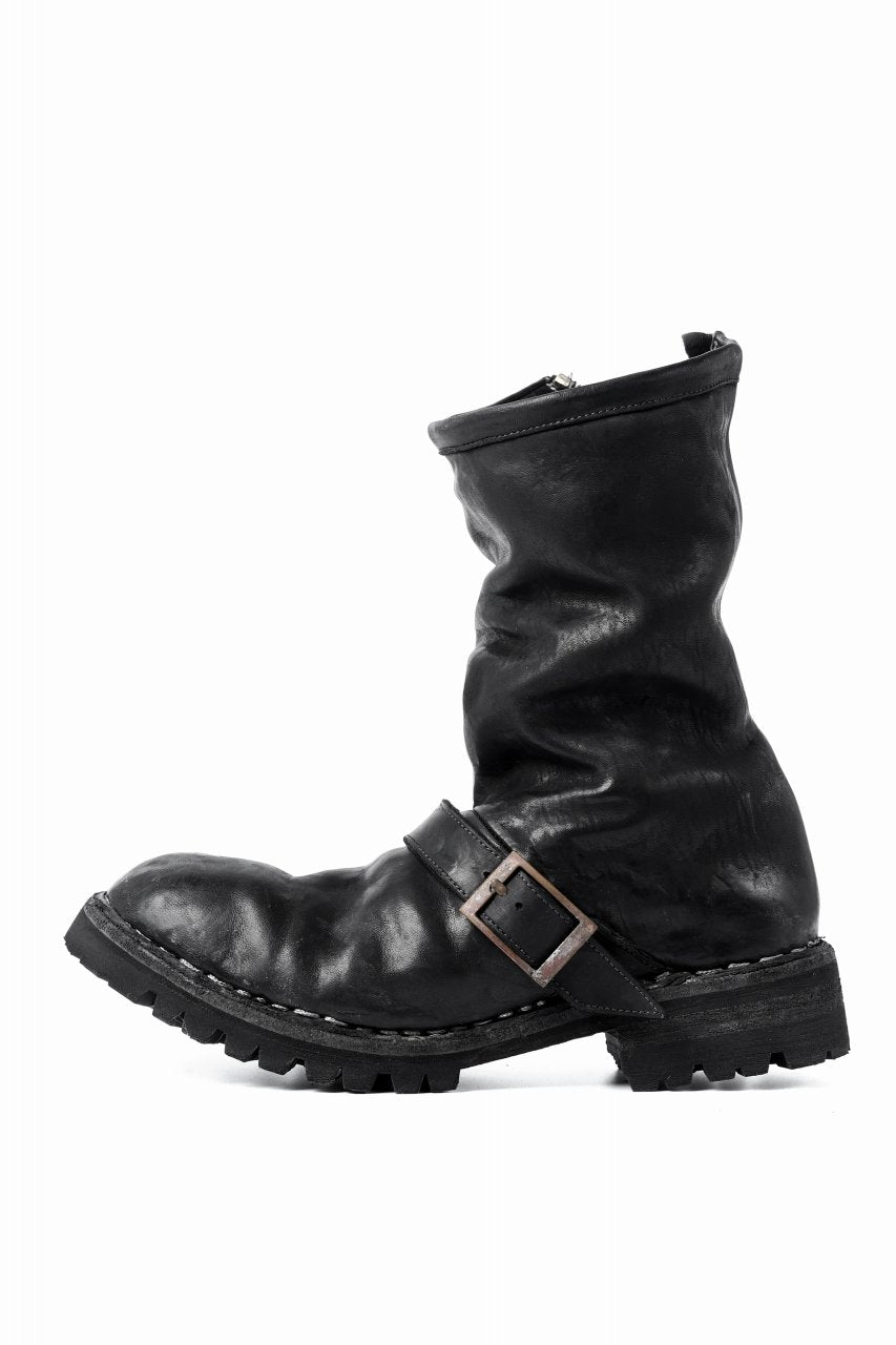 incarnation x LOOM exclusive HORSE LEATHER ENGINEER SIDE ZIP BOOTS-5th / VIBRAM GOODYEAR WELTED (BLACK)