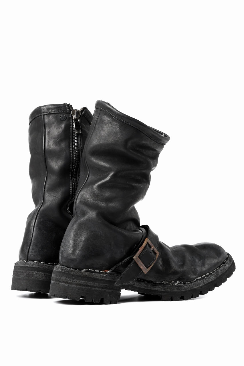 incarnation x LOOM exclusive HORSE LEATHER ENGINEER SIDE ZIP BOOTS / VIBRAM GOODYEAR WELTED (BLACK)