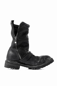 Load image into Gallery viewer, incarnation x LOOM exclusive HORSE LEATHER ENGINEER SIDE ZIP BOOTS / VIBRAM GOODYEAR WELTED (BLACK)