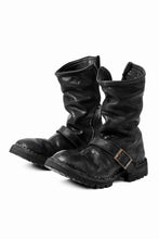 Load image into Gallery viewer, incarnation x LOOM exclusive HORSE LEATHER ENGINEER SIDE ZIP BOOTS / VIBRAM GOODYEAR WELTED (BLACK)