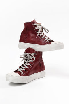 画像をギャラリービューアに読み込む, incarnation HIGH CUT LACE UP SNEAKER / HORSE FULL GRAIN (HAND DYED DARK RED)