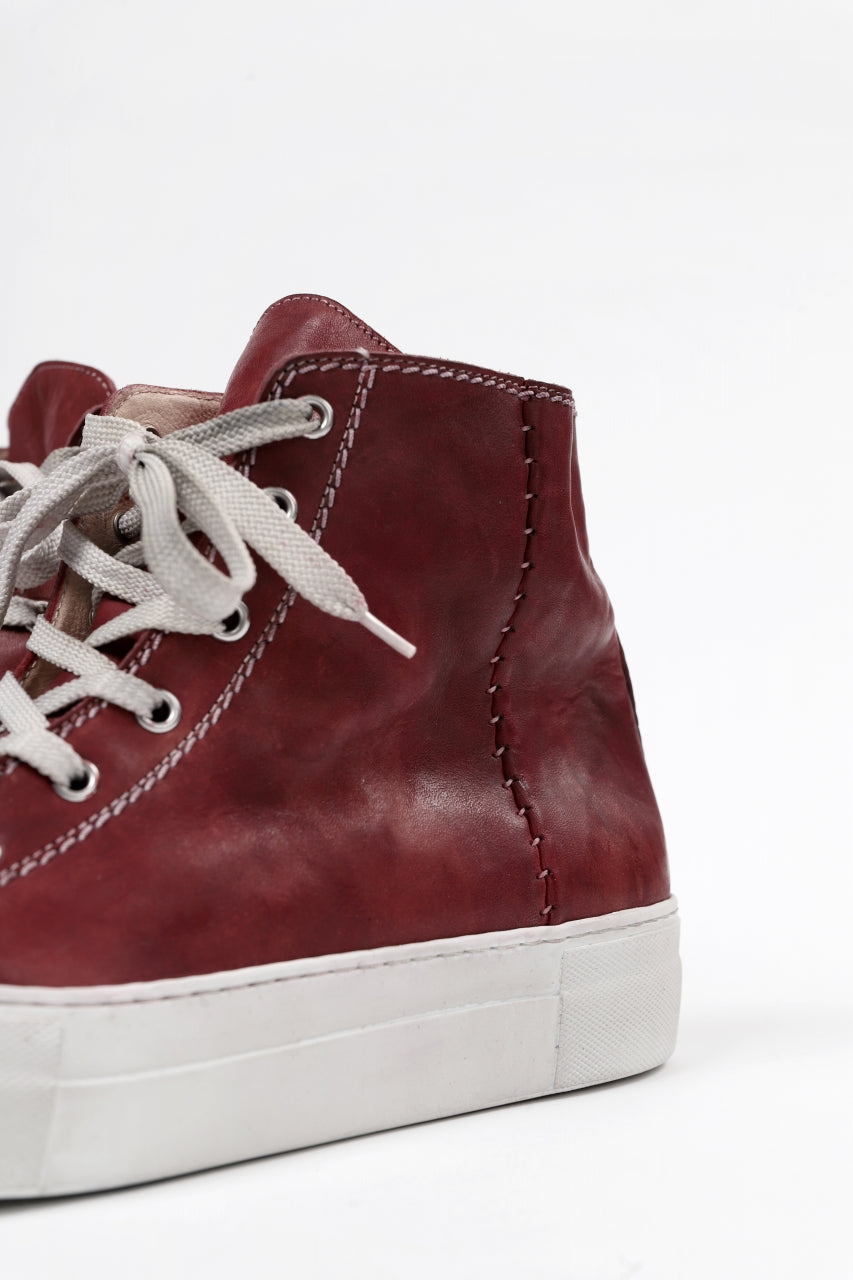 画像をギャラリービューアに読み込む, incarnation HIGH CUT LACE UP SNEAKER / HORSE FULL GRAIN (HAND DYED DARK RED)