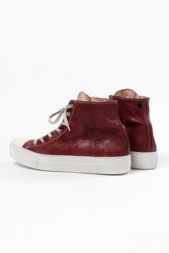 画像をギャラリービューアに読み込む, incarnation HIGH CUT LACE UP SNEAKER / HORSE FULL GRAIN (HAND DYED DARK RED)