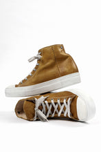 Load image into Gallery viewer, incarnation HIGH CUT LACE UP SNEAKER / HORSE FULL GRAIN (HAND DYED MUSTARD)