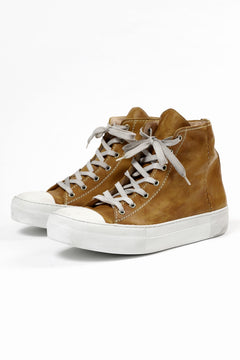 Load image into Gallery viewer, incarnation HIGH CUT LACE UP SNEAKER / HORSE FULL GRAIN (HAND DYED MUSTARD)