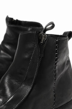 Load image into Gallery viewer, incarnation exclusive HORSE LEATHER WRAP FRONT ZIP MID BOOTS / PIECE DYED (BLACK)