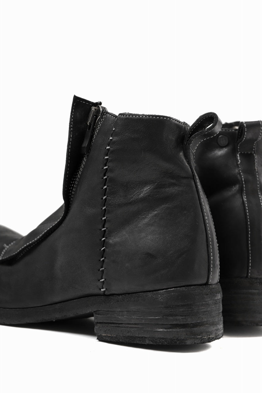 incarnation exclusive WRAP FRONT ZIP BOOTS MIDDLE / HORSE PIECE DYED (BLACK)