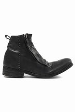 Load image into Gallery viewer, incarnation exclusive HORSE LEATHER WRAP FRONT ZIP MID BOOTS / PIECE DYED (BLACK)