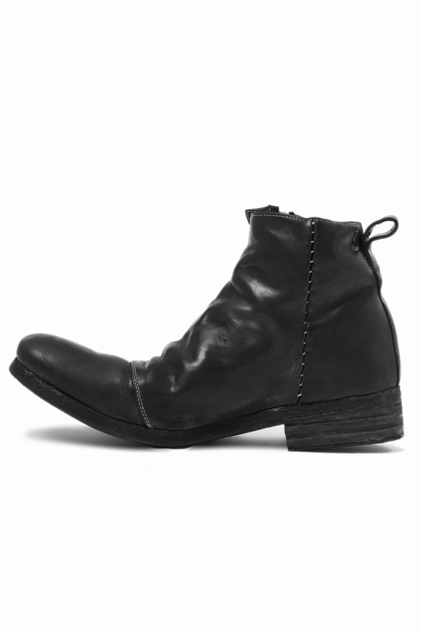 incarnation exclusive WRAP FRONT ZIP BOOTS MIDDLE / HORSE PIECE DYED (BLACK)